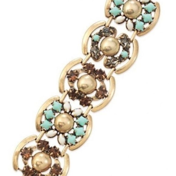 Stella & Dot | Retired Vintage Gold+Turquoise Becca Bracelet - Picture 7 of 9